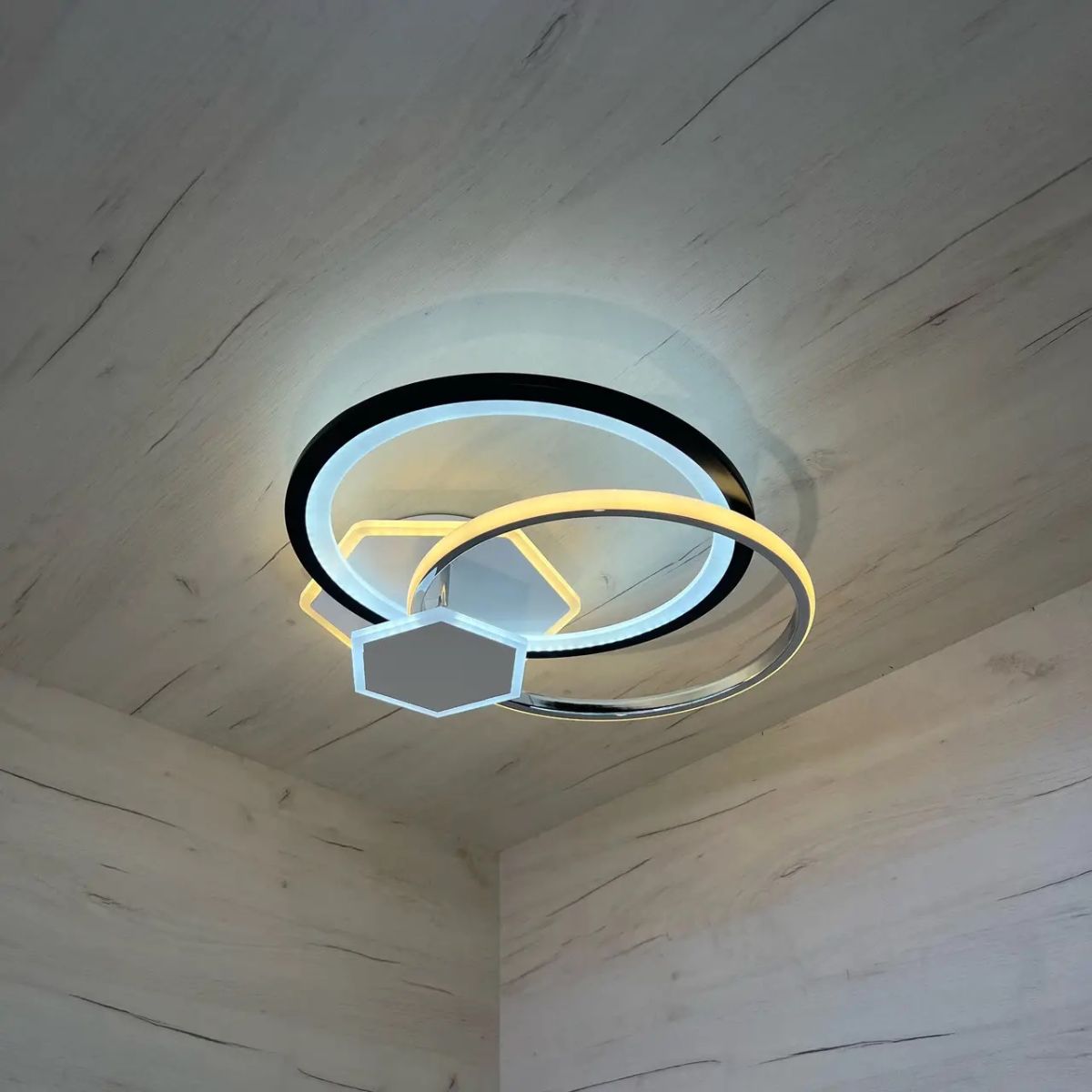 Стельова LED-люстра до 20м² з пультом 120 Вт ( Білий/Чорний/Хром) P5-YH467