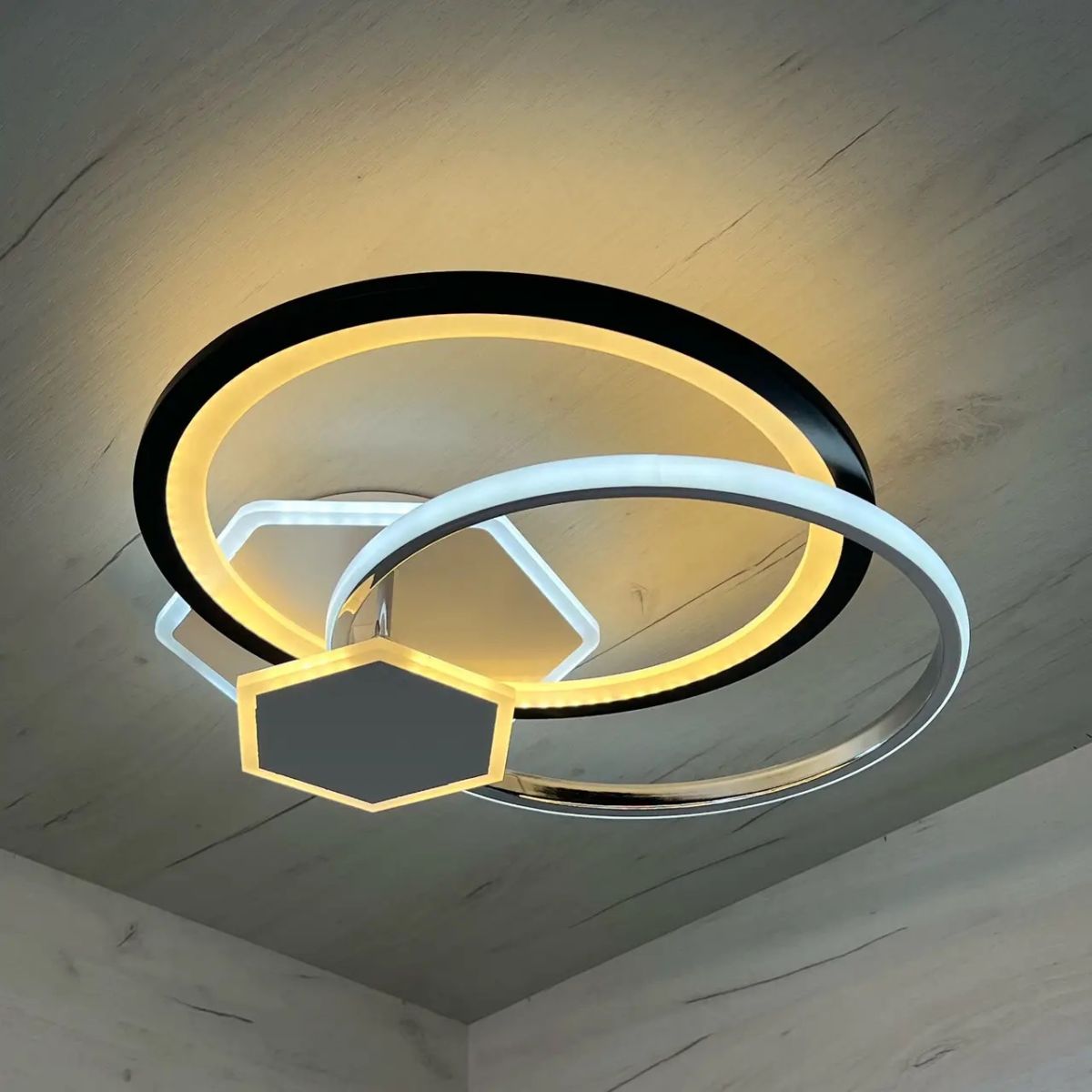 Стельова LED-люстра до 20м² з пультом 120 Вт ( Білий/Чорний/Хром) P5-YH467