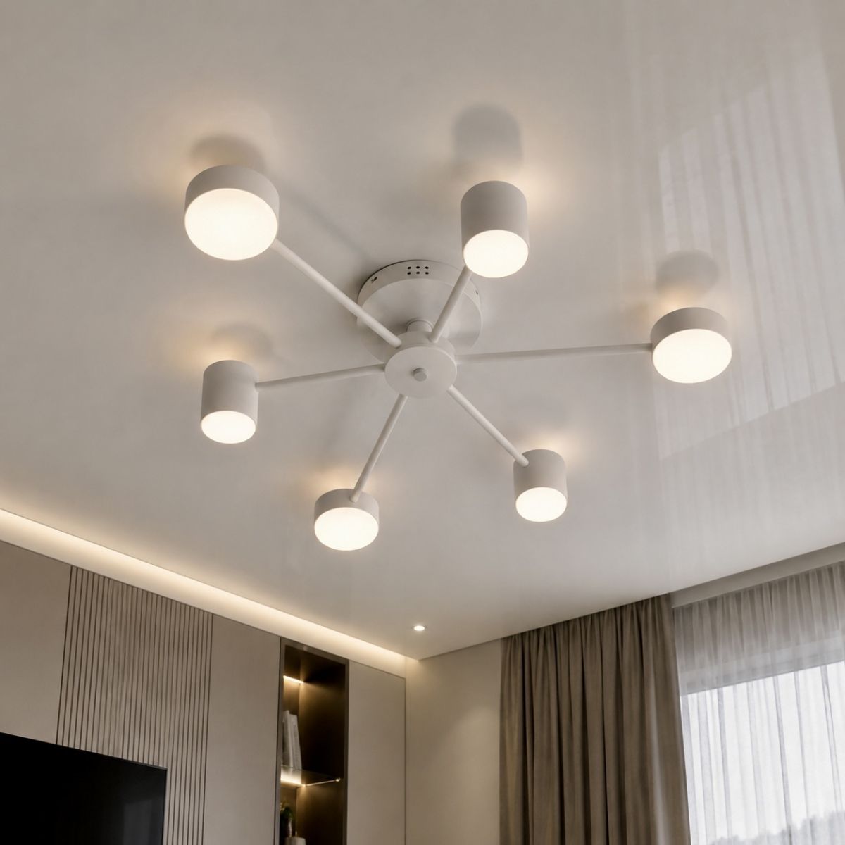 Стельова світлодіодна люстра 72W з пультом керування до 16 м² Geometric Smart (SY-7800/6)