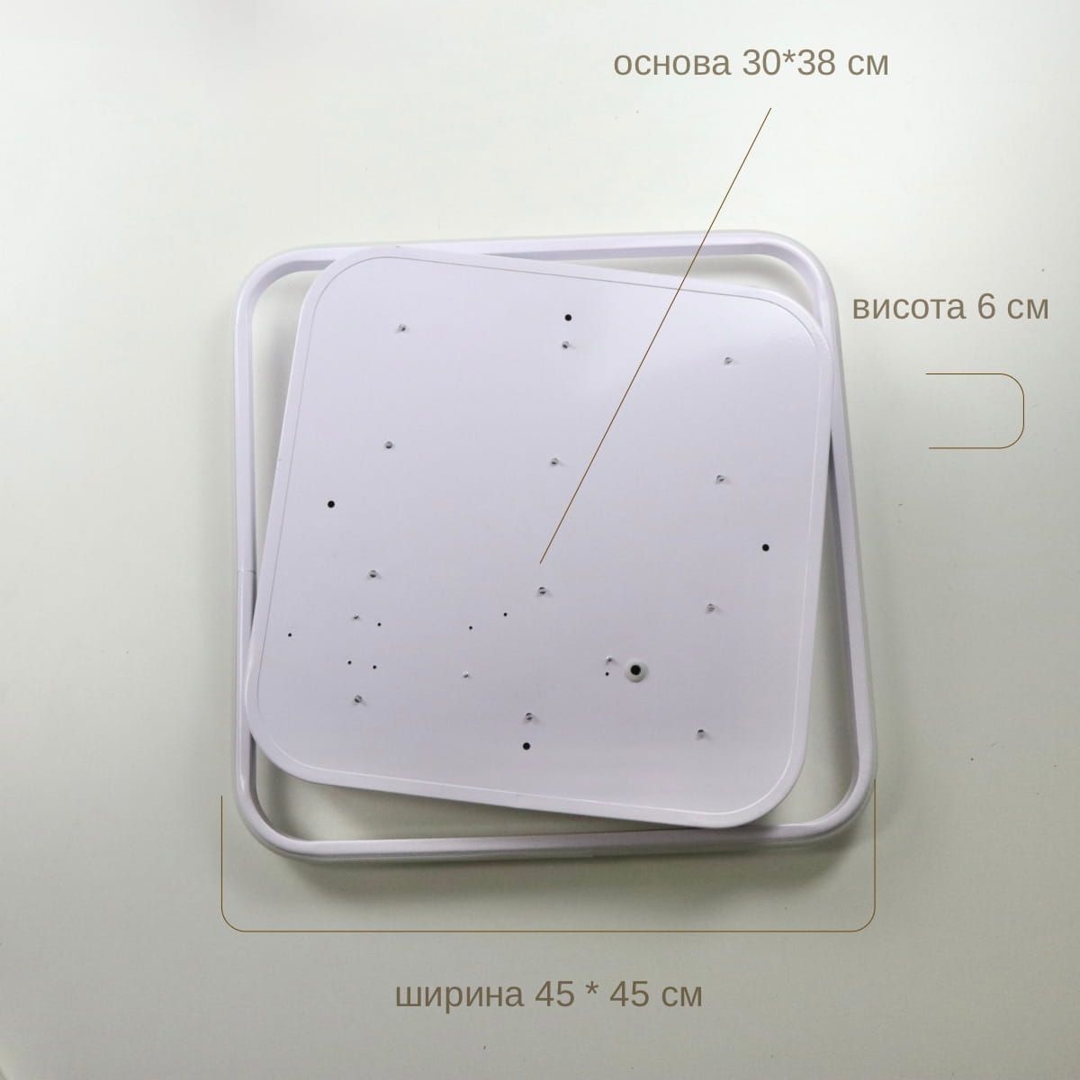Світлодіодна стельова люстра 140 Wt квадратної форми до 25м² Simple Forms (8810-500S WH, 140W)