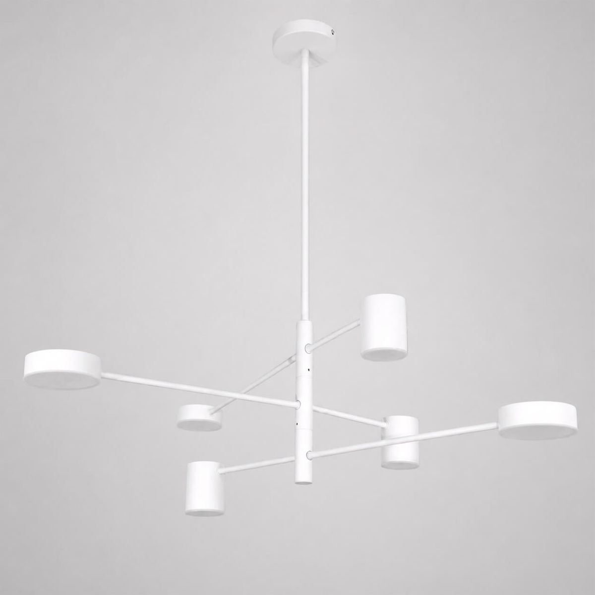 Сучасна біла Led люстра 90W до 18 м² на 6 Led плафонів (D302-6WH)