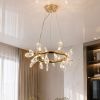 Сучасна дизайнерська підвісна LED-люстра 50 см (7856601-21 FGD+CL, Золото / Прозорий)