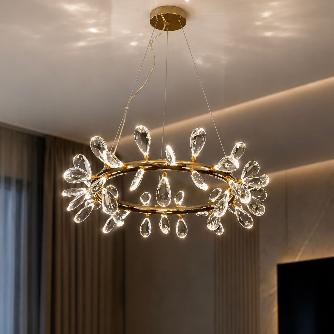 Сучасна дизайнерська підвісна LED-люстра 70 см (7856601-42 (700)FGD+CL)