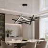 Сучасна Led люстра Геометрія ліній у чорному кольорі (YDH2212BK) 