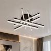 Сучасна Led люстра до 20 м² з ефектом кришталевого сяйва 95 Wt чорного кольору  (WG5131/6BBK)