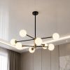 Сучасна люстра на 6 плафонів до 20м² чорно бронзовому корпусі (752L7910-8 BK+WH)