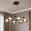 Сучасна підвісна кругла LED-люстра Графітове скло (LQ7125-6)