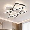 Сучасна прямокутна LED-люстра до 20 м² в чорно-білому корпусі 144W (V K38628-4 BK+WH)
