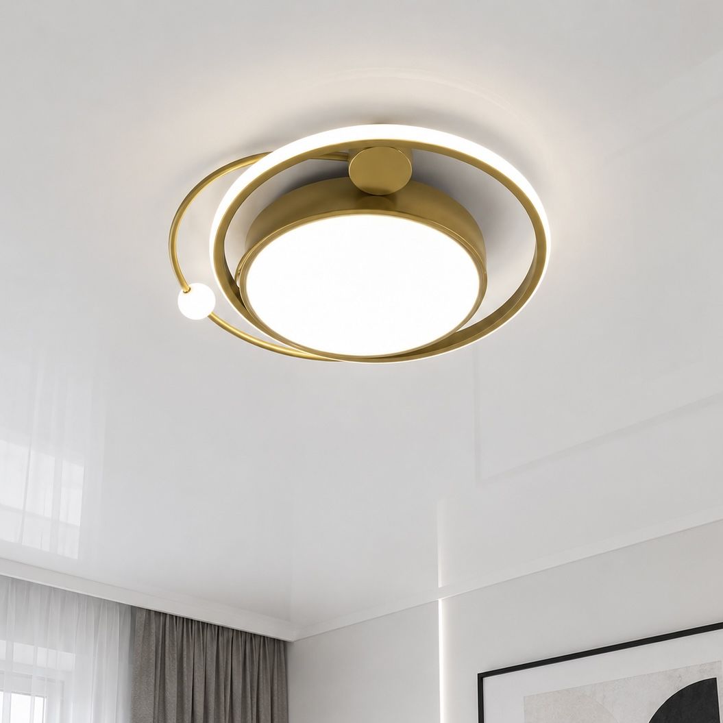 Сучасна стельова LED-люстра 100 Вт золотом корпусі до 23м² (A31-500 GD)