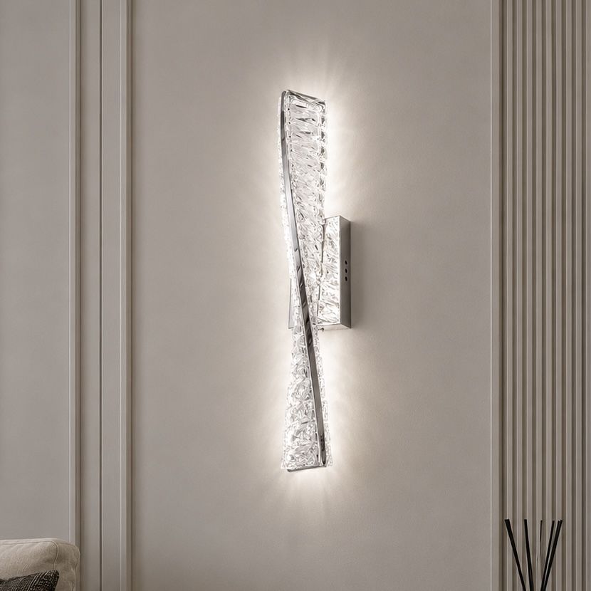 Сучасне кришталеве Led бра у срібного корпусі (531-1WGD)