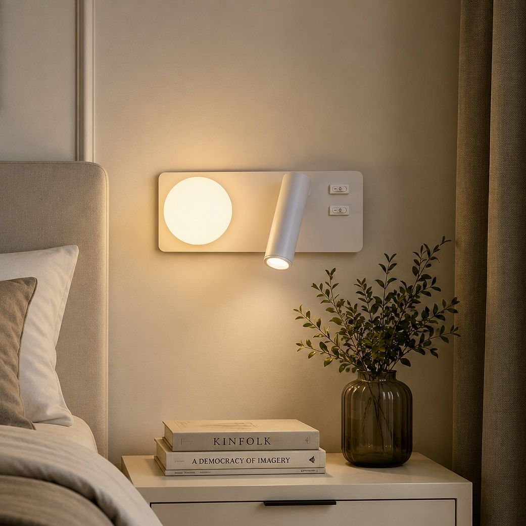 Сучасне LED-бра для читання з вимикачем на корпусі білого кольору 774W2501B LF WH