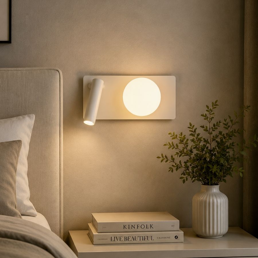 Сучасне LED-бра для читання з вимикачем на корпусі білого кольору  (774W2501B RT WH)