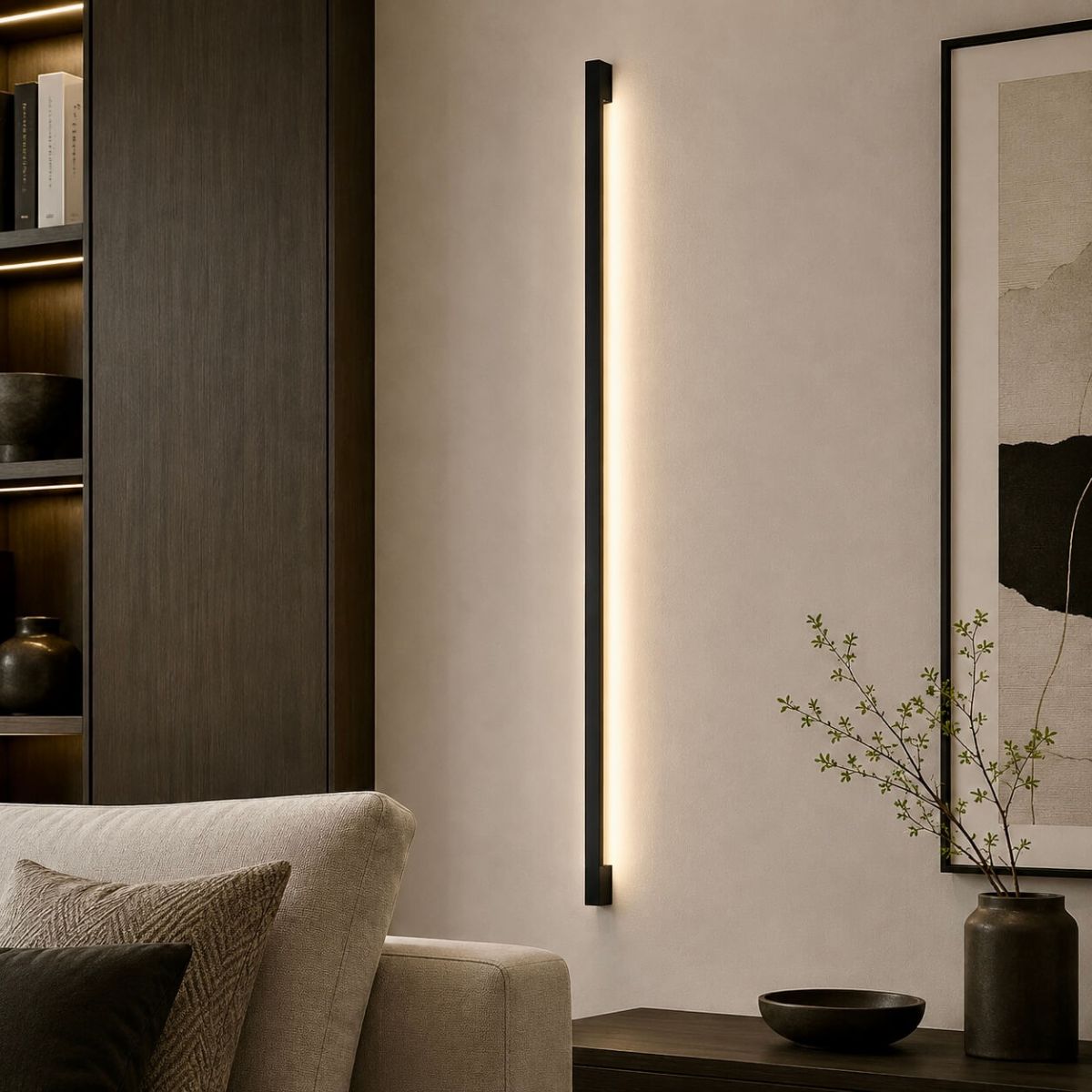 Сучасне настінне LED бра 200см  у чорному корпусі 50 Вт (786AM8801 (2000) BK)