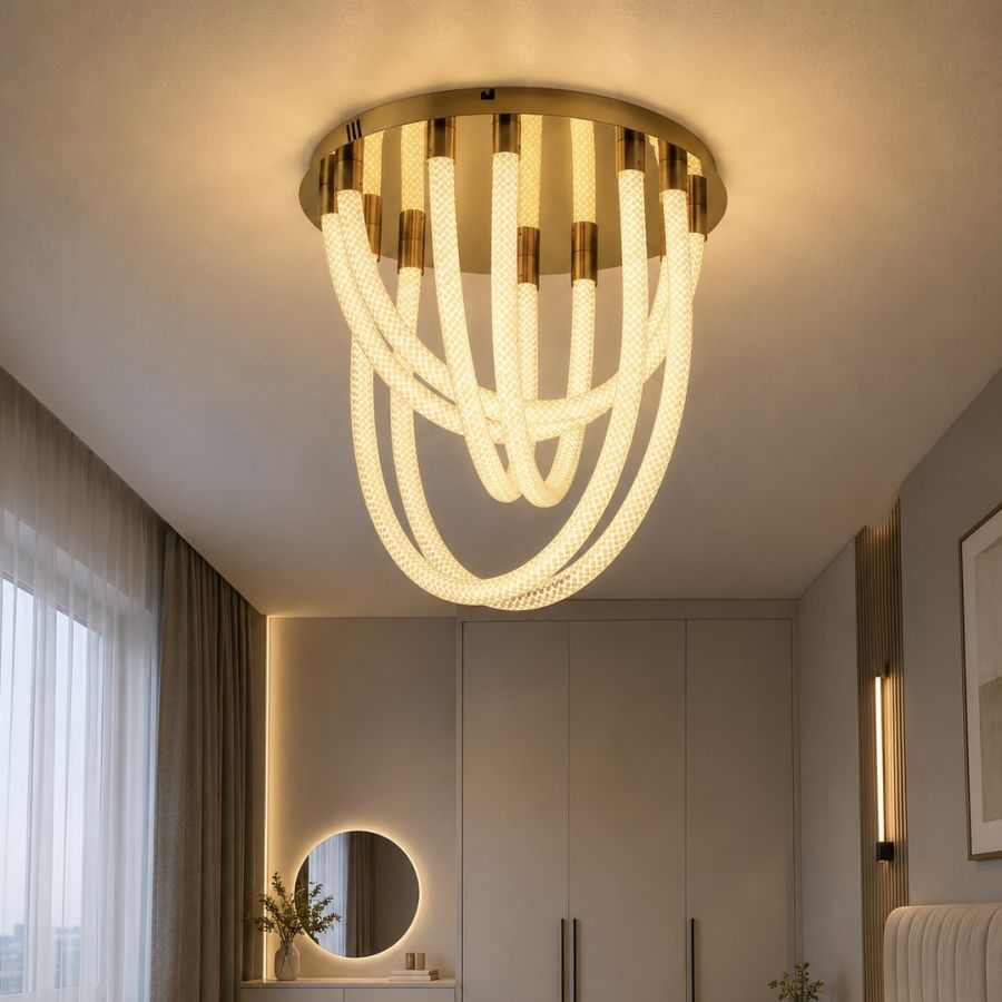 Сучасні Led люстра 40 см у золотом корпусе (790L1062 (400))