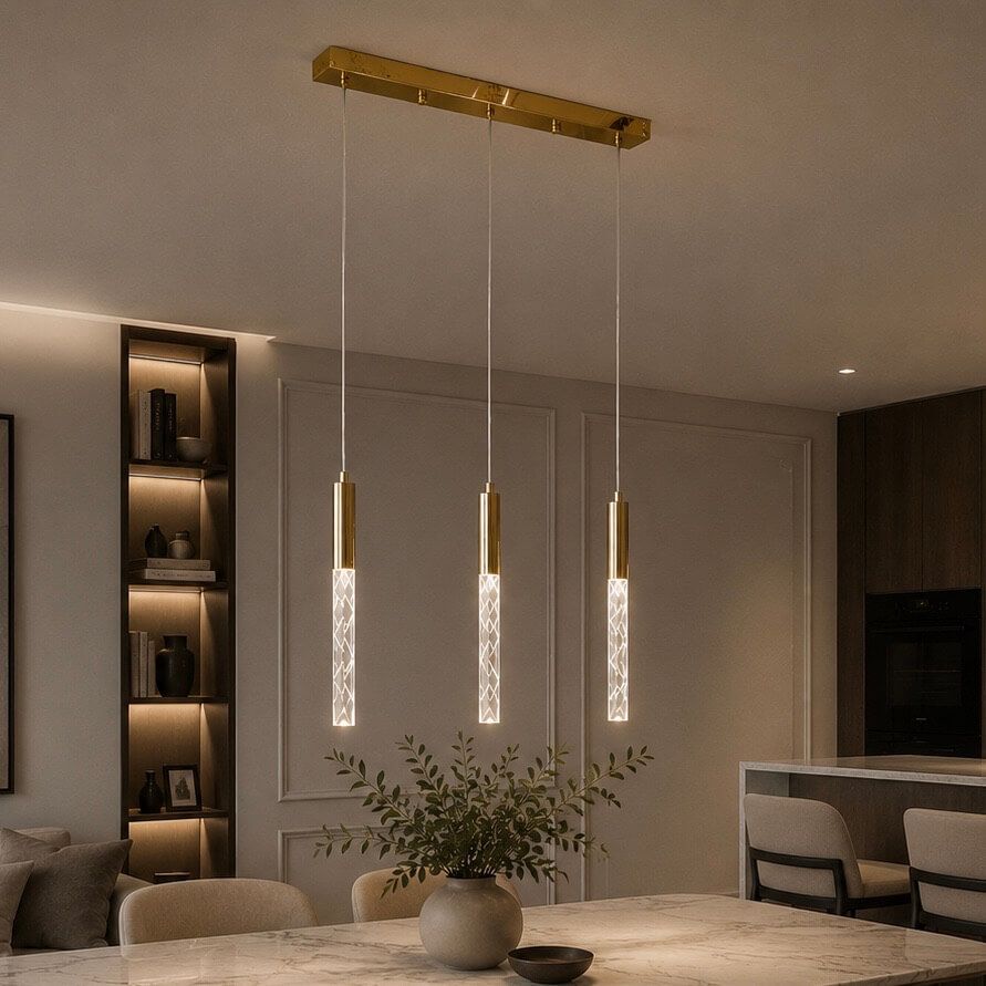 Сучасний LED підвіс на 3 елементи у кольорі золото ( 2350/3GD)