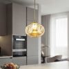 Сучасний скляний LED-підвіс 15 см Бурштиновий (800P3308S-1led (150*120) AM)