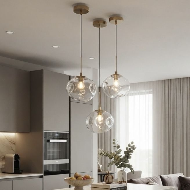 Сучасний скляний LED-підвіс 15 см Прозорий (800P3308S-1led (150*120) CL)