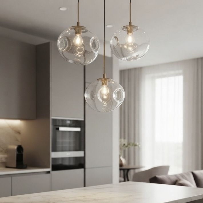 Сучасний скляний LED-підвіс 15 см Прозорий (800P3308S-1led (150*120) CL)