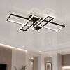 Світлодіодна Led люстра 220Wt прямокутна форма чорна до 30м² з пультом (1186/2+2 Bk)