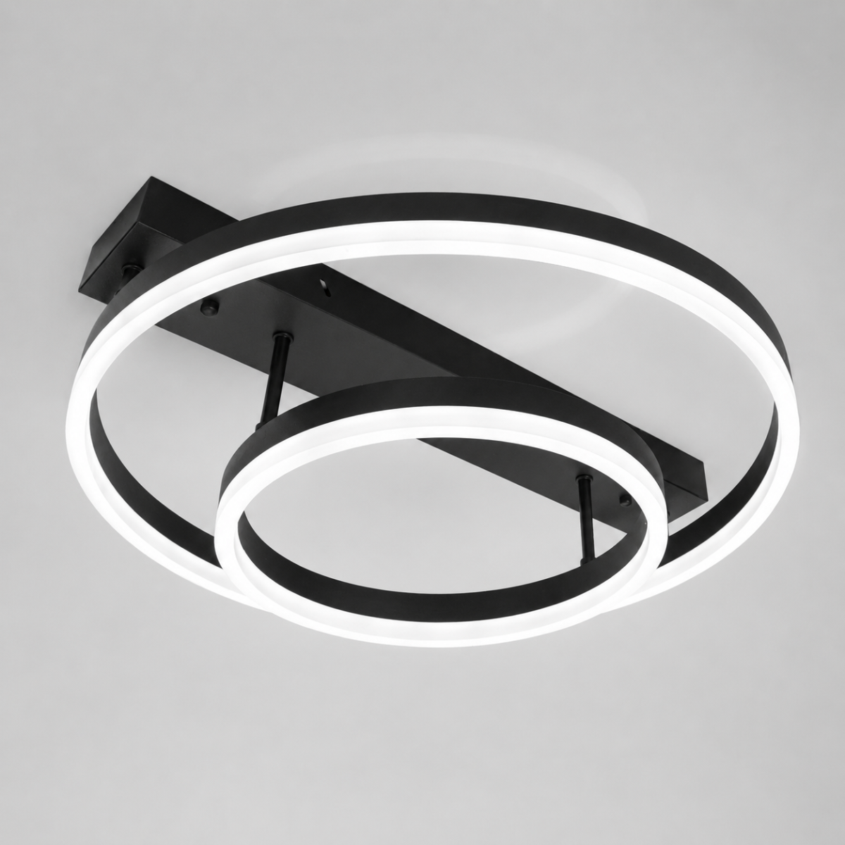 Світлодіодна Led люстра до 16м² чорний корпус з пультом (Orbital Black Dimmer 2537BK dimmer)