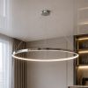 Світлодіодна Led люстра до 18м² срібне кільце 100 см Minimalist Ring