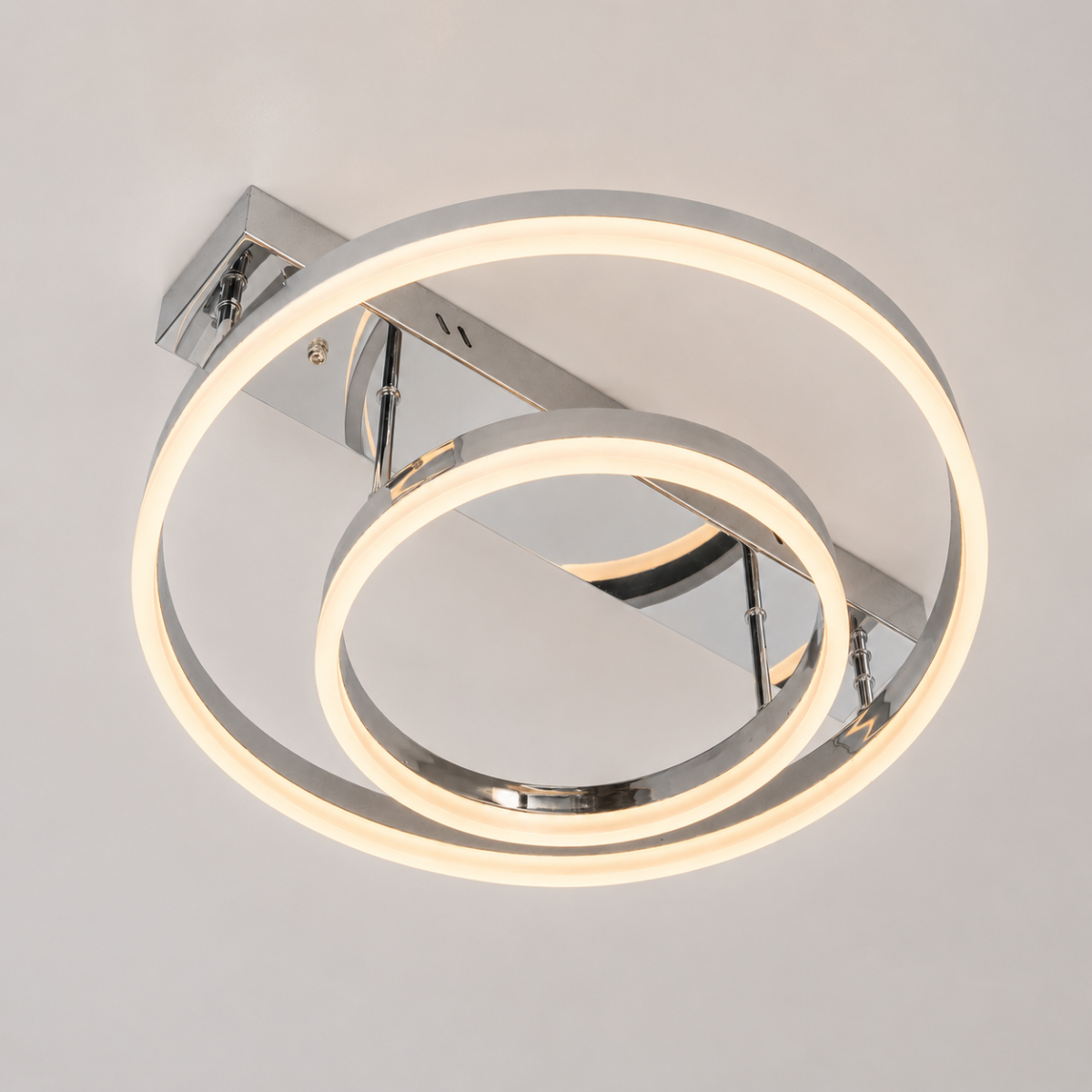 Світлодіодна Led люстра до 18м² срібний корпус з пультом (Orbital Silver Chrome 2537HR dimmer)