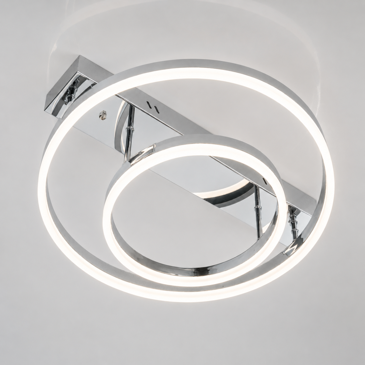 Світлодіодна Led люстра до 18м² срібний корпус з пультом (Orbital Silver Chrome 2537HR dimmer)