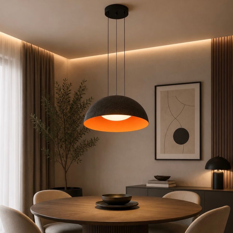 Світлодіодна LED люстра-підвіс 24W 781PL3953 (410) BK+ORANGE (Фетр + Пластик)