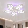 Світлодіодна LED люстра 120W у формі квітки для вітальні 55 см біла з пульт (1141/5 Wh)
