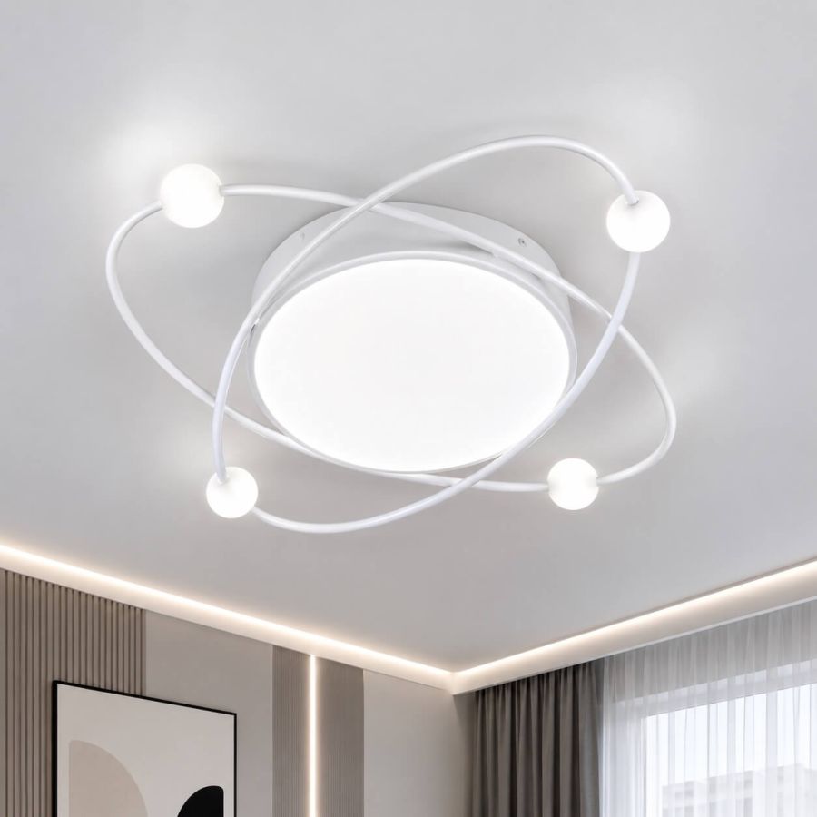 Світлодіодна стельова Led люстра до 20м² люстра Орбіта біла Simple Forms (A12-2-500 WH, 100W)