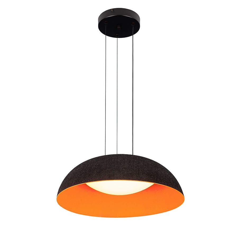 Світлодіодна LED люстра-підвіс 24W 781PL3953 (410) BK+ORANGE (Фетр + Пластик)