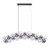 Чорна металева LED люстра з 11 скляними плафонами (788CH68120-11)