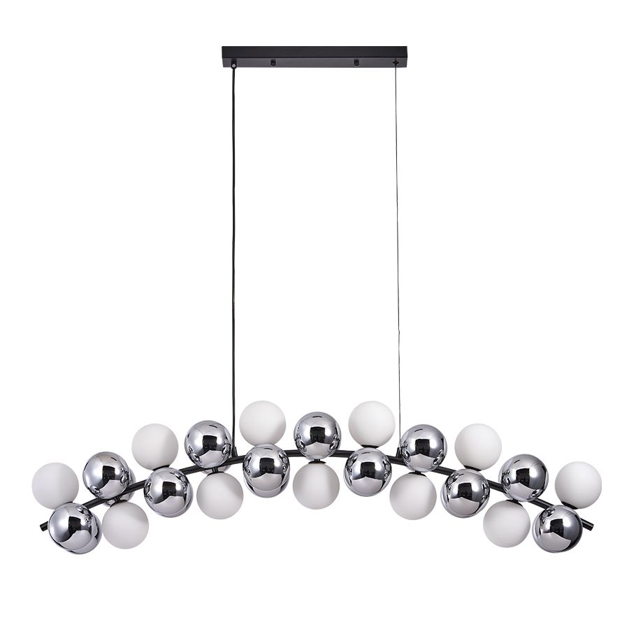Чорна металева LED люстра з 11 скляними плафонами (788CH68120-11)