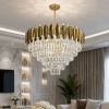 Велика кришталева люстра на 18 ламп із патроном E14 у золоті діаметр 80 см Golden Cascade Grand