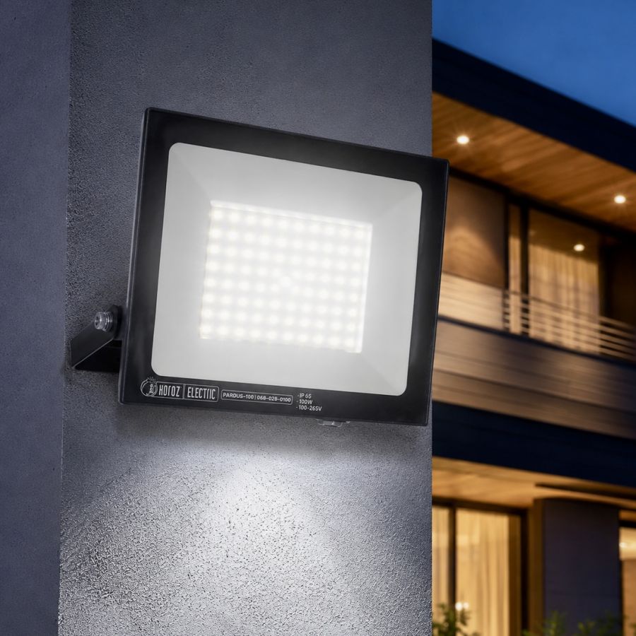 Вуличний світлодіодний Led прожектор на 100 Вт, 6400K, IP65 Horoz (PARDUS-100)