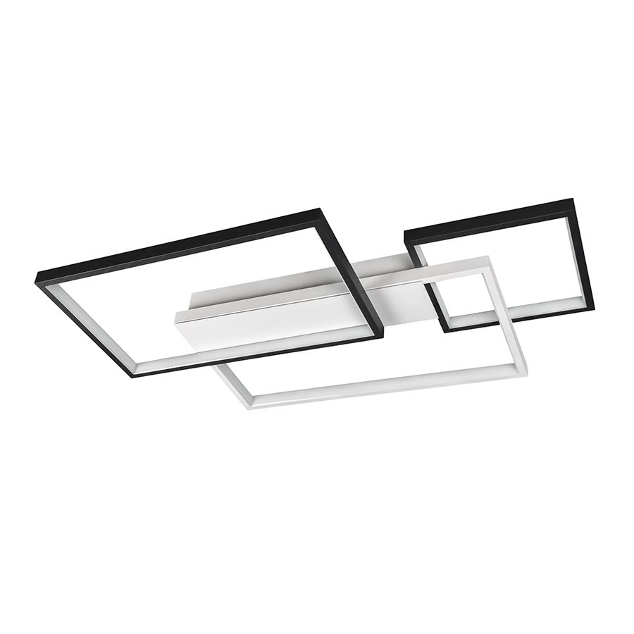 Стельова Led люстра до 18м² прямокутної форми 65 см чорно біла Minimalist Rectangular LED Panel