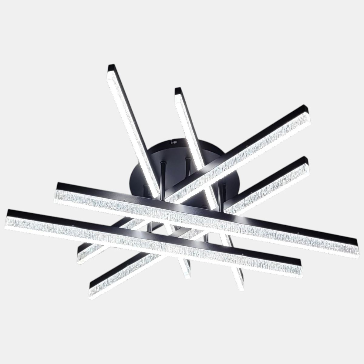 Сучасна Led люстра до 20 м² з ефектом кришталевого сяйва 95 Wt чорного кольору  (WG5131/6BBK)