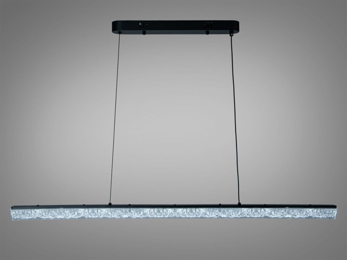 Світлодіодна подовжена підвісна Led люстра 100 см у чорному корпусі Crystal Line Black