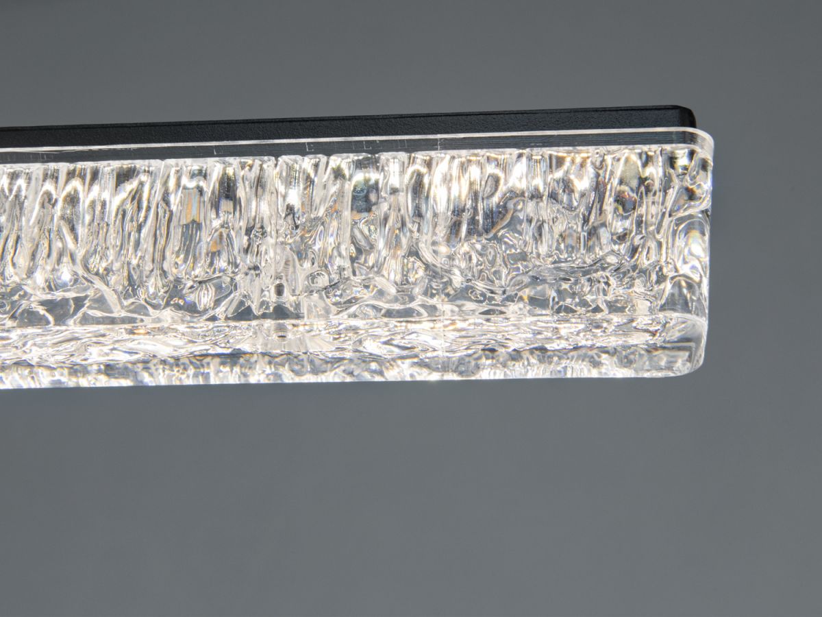 Світлодіодна подовжена підвісна Led люстра 100 см у чорному корпусі Crystal Line Black