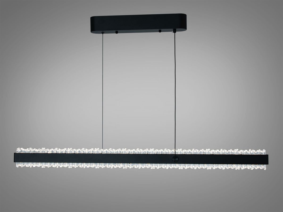 Світлодіодний лінійний Led підвіс 105 см кришталевим розсіювачем 52 Wt чорному корпусі Crystal Beam