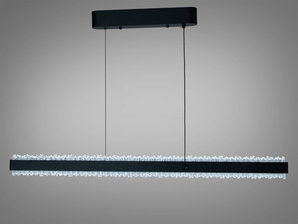 Світлодіодний лінійний Led підвіс 105 см кришталевим розсіювачем 52 Wt чорному корпусі Crystal Beam