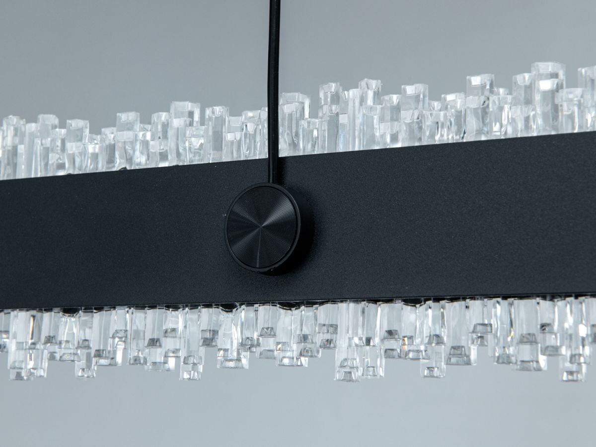 Світлодіодний лінійний Led підвіс 105 см кришталевим розсіювачем 52 Wt чорному корпусі Crystal Beam