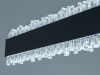 Світлодіодний лінійний Led підвіс 105 см кришталевим розсіювачем 52 Wt чорному корпусі Crystal Beam