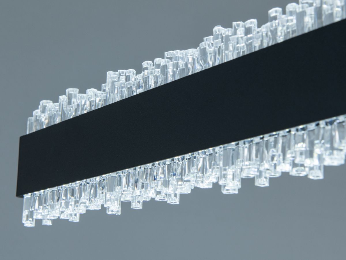 Світлодіодний лінійний Led підвіс 105 см кришталевим розсіювачем 52 Wt чорному корпусі Crystal Beam