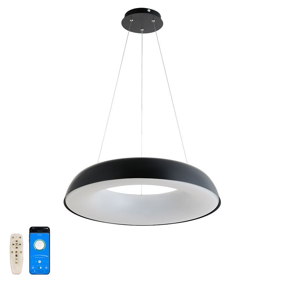 Люстра кільцева LED 58 см, чорна, Smart-керування «Anello Intelligente» (797MD6018 (580) BK)
