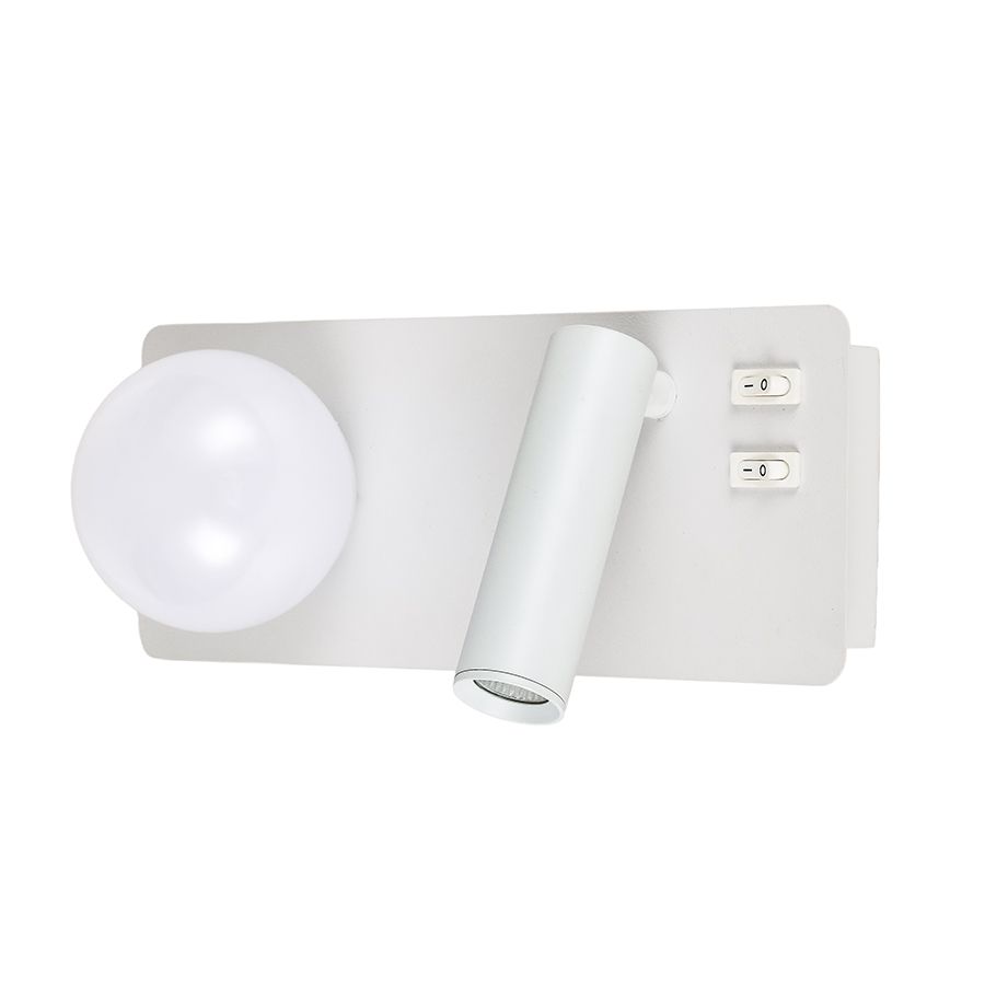 Сучасне LED-бра для читання з вимикачем на корпусі білого кольору 774W2501B LF WH