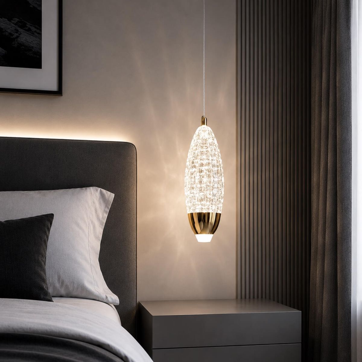 Золотий підвісний LED-світильник 12W нейтральне світло (5092/1GD)