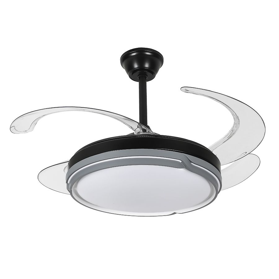 Світлодіодна LED люстра з вентилятором 80W (40W+40W), пультом керування  (7943070/48 BK)